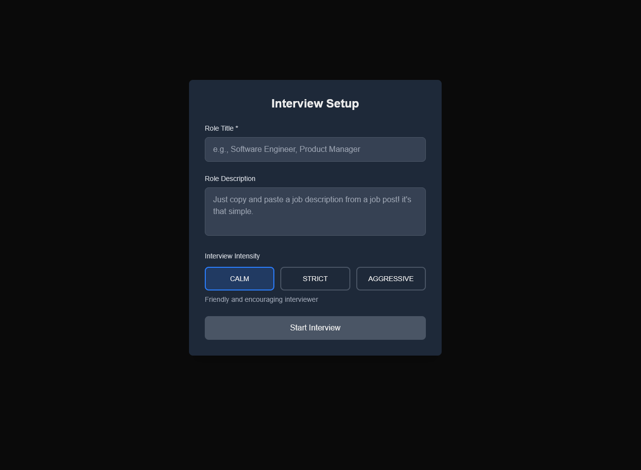 Setup Your Interview